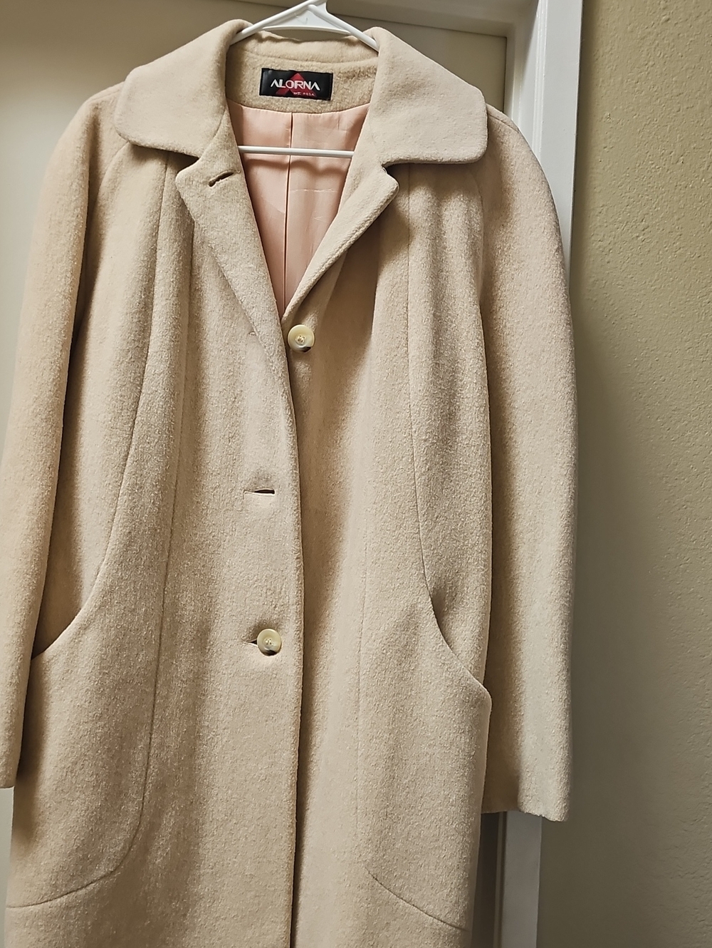 Women's Cream Wool Blend Coat